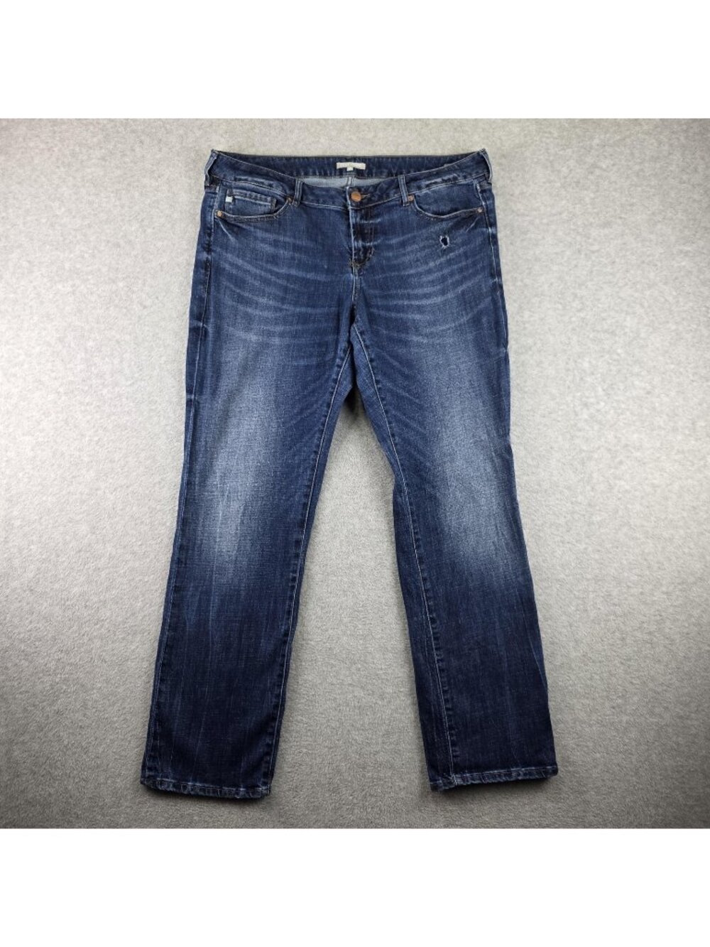 Dear John Jeans Womens 31 Blue Mid Rise Slim Straight Stretch Distressed Denim